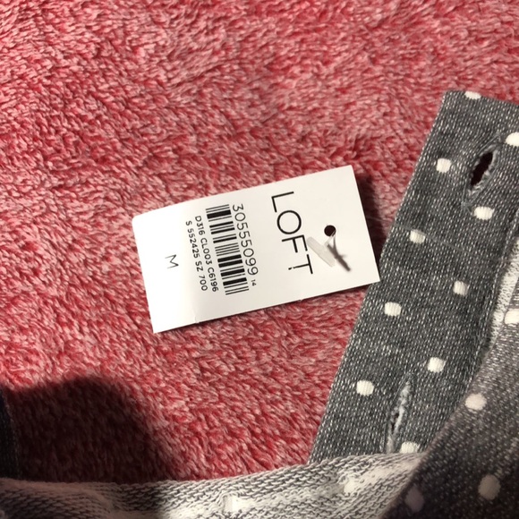 Loft women’s dress Medium grey with white polkadots - Picture 3 of 6